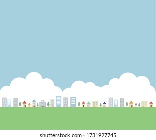 this is flat background of town and city.