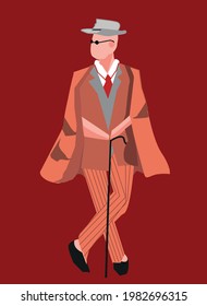 This flat design character depicts the American 50s style, this flat design can be used on any website gift card background wallpaper