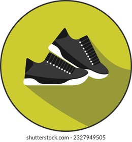 This is a flat icon of a pair of shoes. It is a simple, yet elegant design that would be perfect for a variety of uses, including website design, app development, and print materials