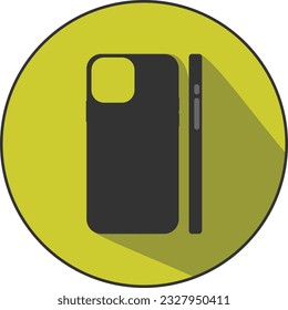 This is a flat icon of a phone case. It is a simple, yet elegant design that would be perfect for a variety of uses, including website design, app development, and print materials.