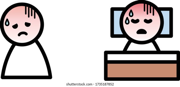 this is flat icon set of fever.