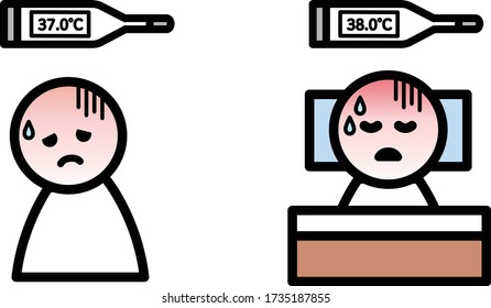 this is flat icon set of fever.