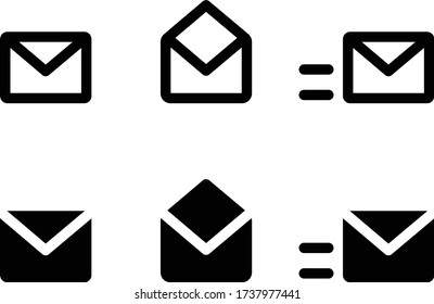 this is flat icon set of mail.