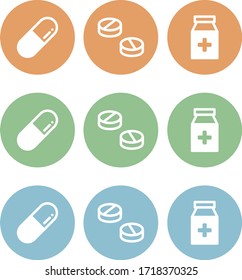 this is flat icon set of medicine.