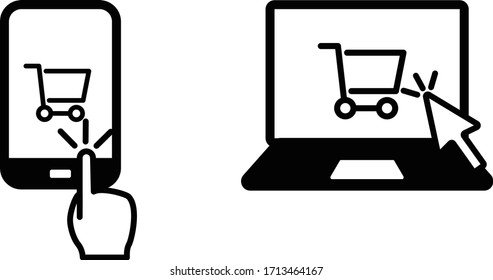 this is flat icon set of online shopping.