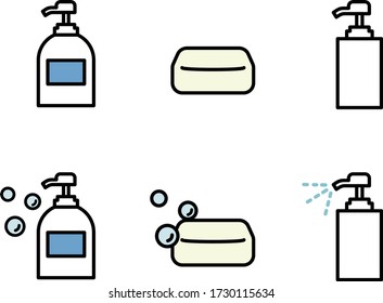 this is flat icon set of soap.