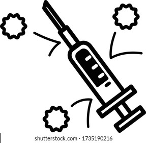 this is flat icon set of vaccine.