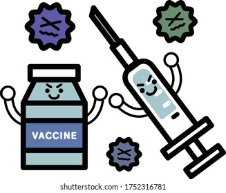 this is flat icon set of vaccine.