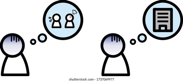 this is flat icon set of worries of worker.