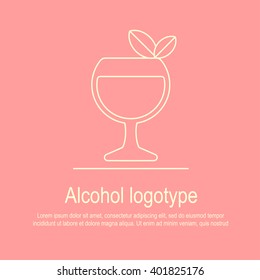 This is flat liner design icon or logotype or illustration of alcohol topic. Perfect for bar menu, web, print, apps button, design.