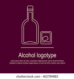 This is flat liner design icon or logotype or illustration of alcohol topic. Perfect for bar menu, web, print, apps button, design.