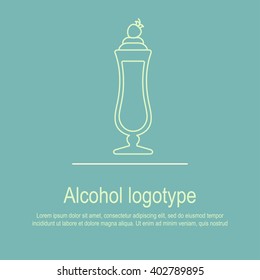 This is flat liner design icon or logotype or illustration of alcohol topic. Perfect for bar menu, web, print, apps button, design.