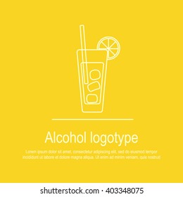 This is flat liner design icon or logotype or illustration of alcohol topic. Perfect for bar menu, web, print, apps button, design.