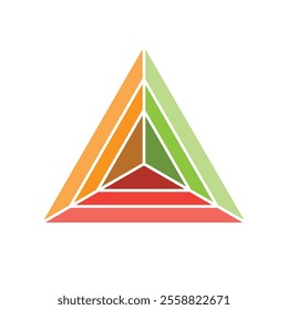 This is a flat logo design of a triangle pyramid shape looking from above