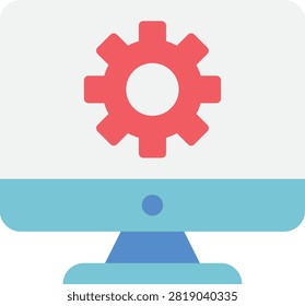 This flat vector icon represents software solutions in SaaS and cloud computing, ideal for technology and online business applications.
