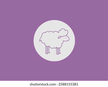 This is a flat vector illustration of a sheep icon