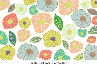 This is a floral background with hand-drawn flowers.