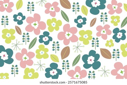 This is a floral background with hand-drawn flowers.