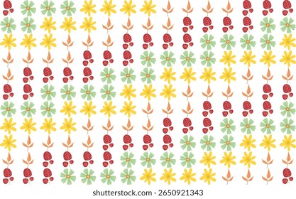 Esta ilustración de patrón floral sin fisuras presenta Elementos dibujados a mano, ideal para fondos elegantes, impresiones y diseño de superficies.