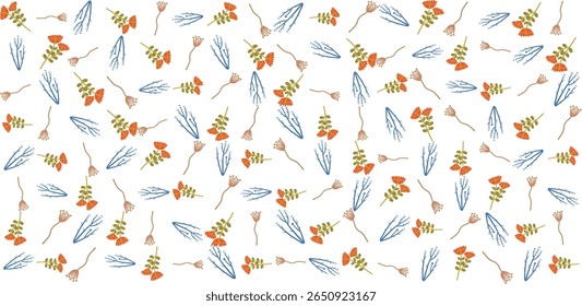 This floral pattern seamless illustration brings a natural touch to creative projects like stationery, fabric, and digital art.