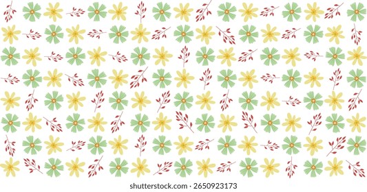 This floral pattern seamless illustration brings a natural touch to creative projects like stationery, fabric, and digital art.