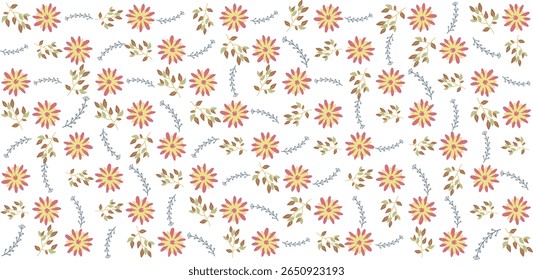 This floral pattern seamless illustration brings a natural touch to creative projects like stationery, fabric, and digital art.