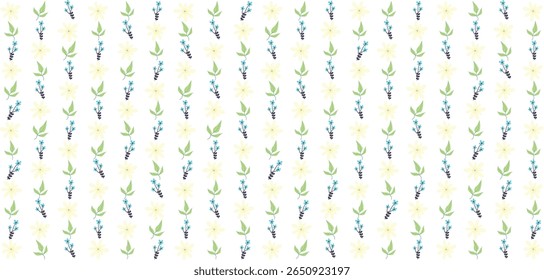 This floral pattern seamless illustration brings a natural touch to creative projects like stationery, fabric, and digital art.