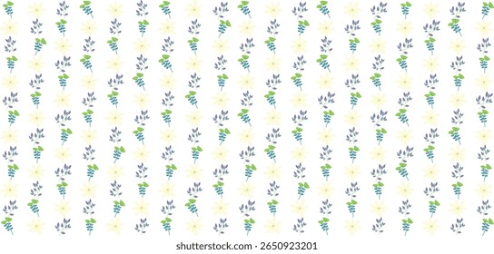 Este padrão floral ilustração perfeita traz um toque natural para projetos criativos como papelaria, tecido e arte digital.