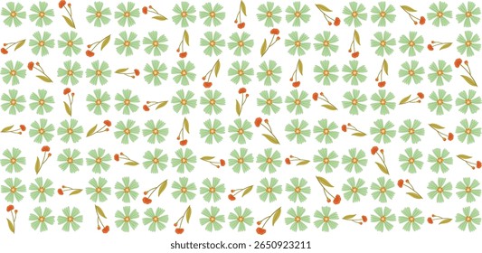 Este padrão floral ilustração perfeita traz um toque natural para projetos criativos como papelaria, tecido e arte digital.