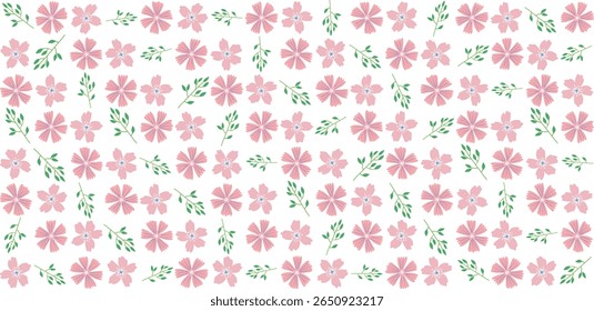 This floral pattern seamless illustration brings a natural touch to creative projects like stationery, fabric, and digital art.