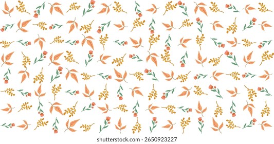 This floral pattern seamless illustration brings a natural touch to creative projects like stationery, fabric, and digital art.
