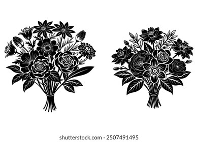 Esto es trabajo de arte de línea de Vector de flores con ilustración