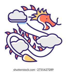 This Flying dragon icon is suitable for Lunar New Year.