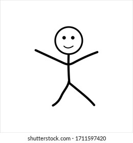This Flying Smile Man Stick Figure Stock Vector (Royalty Free ...