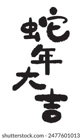 This font the Chinese calligraphy for “蛇年大吉” (Wishing you great fortune in the Year of the Snake.)