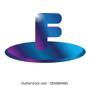 This Font like 3d. Initial F make for logo with gradation 