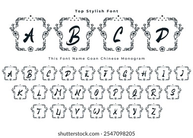 This Font Name Goan Chinese Monogram. For wedding invitations, cards, decoration.