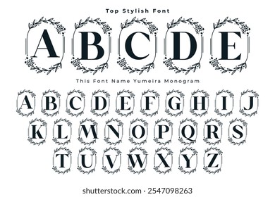 Dieser Schriftartname Yumeira Monogram. Für Hochzeitseinladungen, Karten, Dekoration.