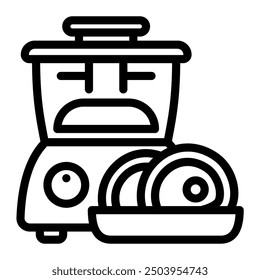 This Food Processor icon is suitable for kitchen appliance, kitchen, cookware, etc.