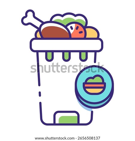 This Food waste icon is suitable for Global Food Crisis, Food Bank, etc.