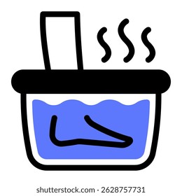 This Foot bath icon is suitable for Beauty Salon, Spa, Barber Shop, etc