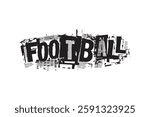 This is a Football vector art design black and white color