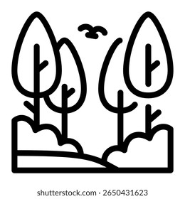 This Forest icon is suitable for Camping, Outdoor Activity, Summer Vacation, etc