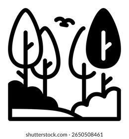 This Forest icon is suitable for Camping, Outdoor Activity, Summer Vacation, etc
