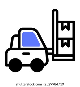 This Forklift icon is suitable for Logistic, Delivery and Distribution, etc.