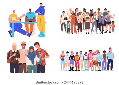 this is a  four kind of Different different men cartoon group.
