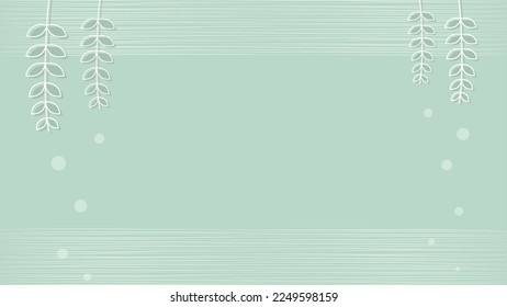 This is a frame background illustration with soft hand drawn lines and green objects.