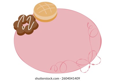 This is a frame of donuts and ribbons