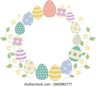 Esta es una ilustración de un huevo y flores para la Pascua Feliz.