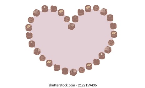 This is a frame illustration of Valentine's Day chocolates.